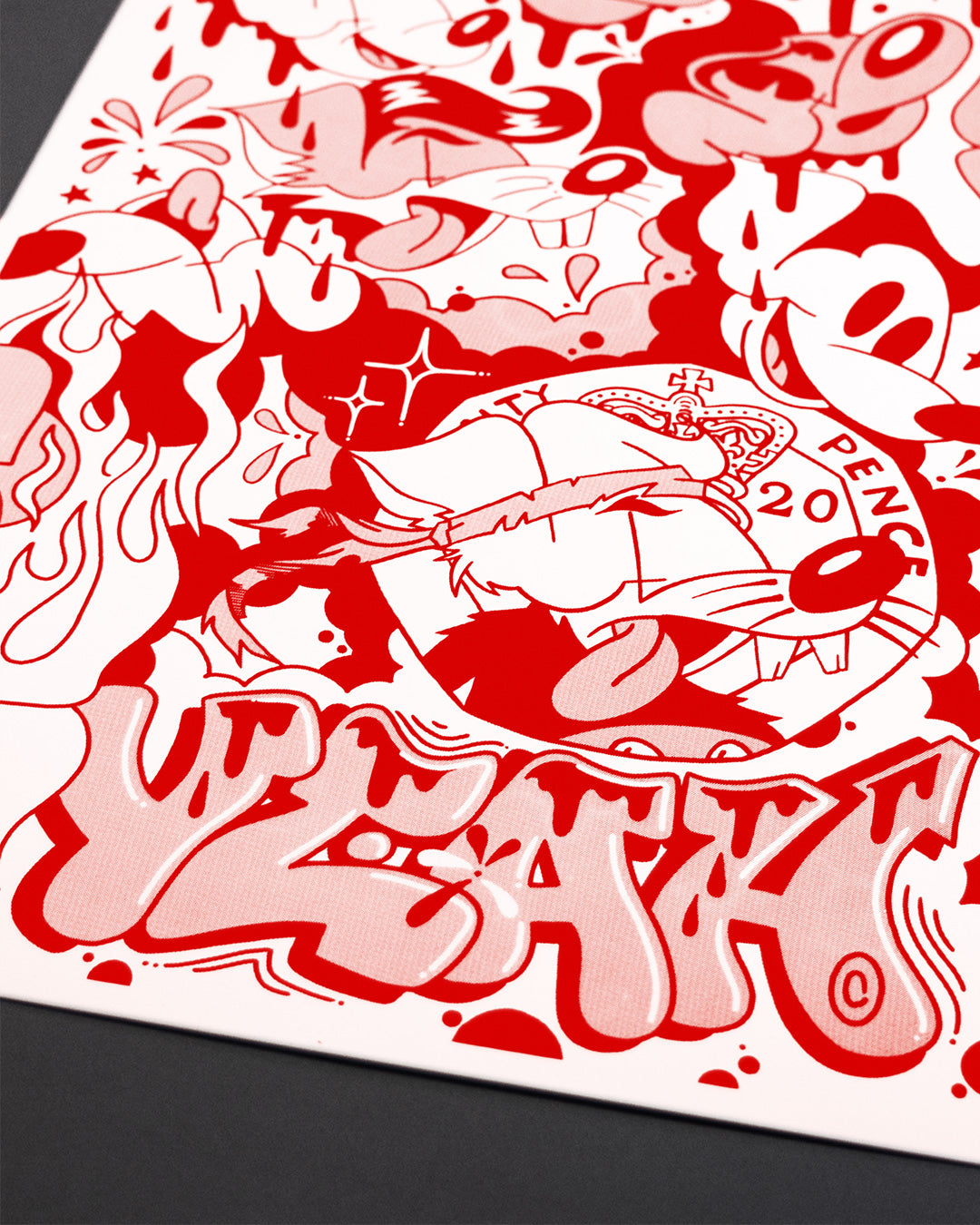 Yeah of the Rat Screen Print, red (AP)