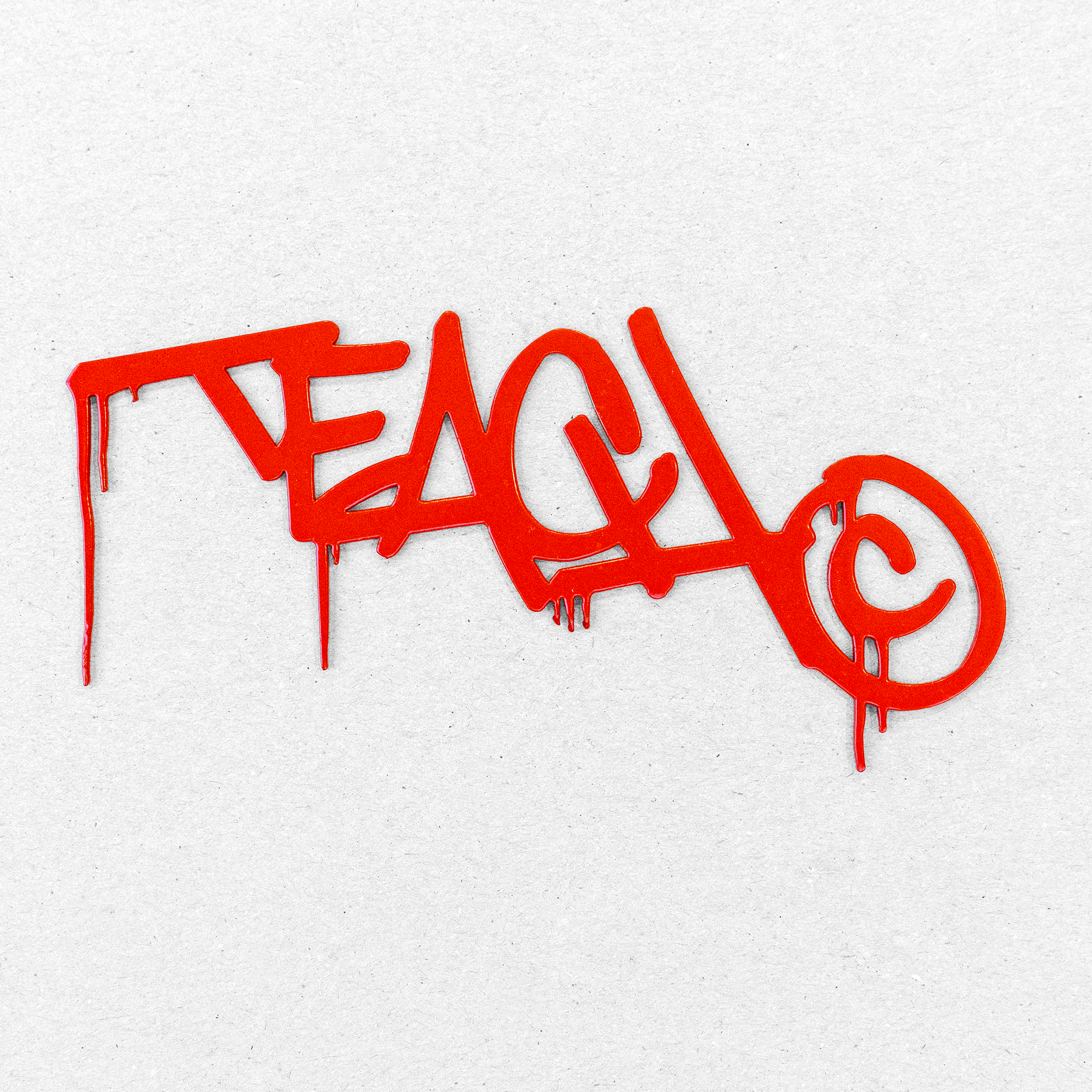 Teach - Mild Steel Sculpture - Red (LAST ONE)
